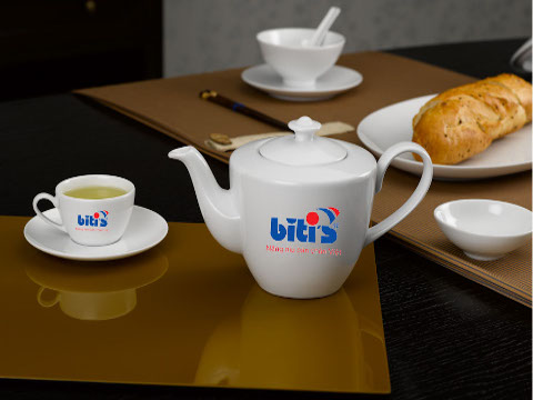 Bộ Trà Minh Long 0.45 L Daisy Trắng Giá In Logo