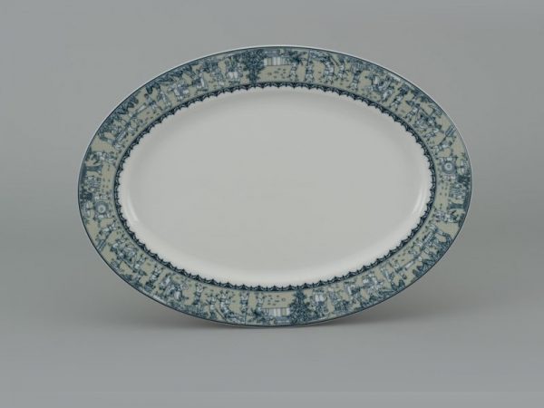 DĨA OVAL MINH LONG 25CM JASMINE VINH QUY NHẠT