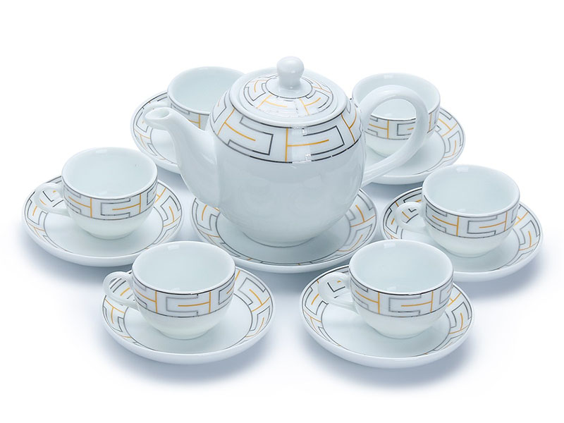 Bộ Bình Trà Bát Tràng Lập Thể 2 Màu