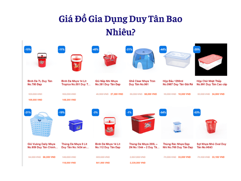 Đồ gia dụng Duy Tân Sản Phẩm Nhựa Giá Rẻ Cho Người Việt