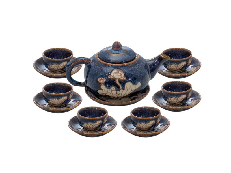 Bộ ấm chén Bát Tràng hỏa biến hoa sen 48+ mẫu bộ ấm chén bát tràng hỏa biến đẹp rẻ 2025