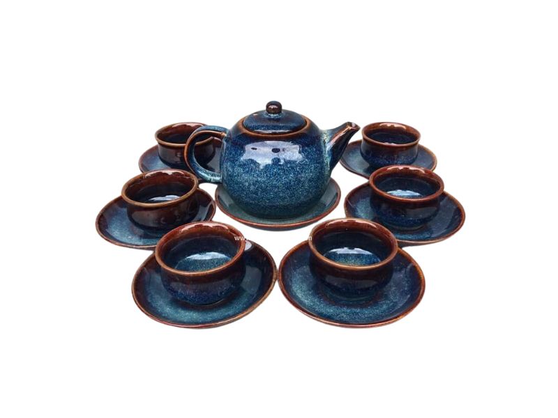 Bộ ấm chén Bát Tràng men hỏa biến 97+ mẫu ấm chén quà tặng đại hội đẹp sang trọng 2025
