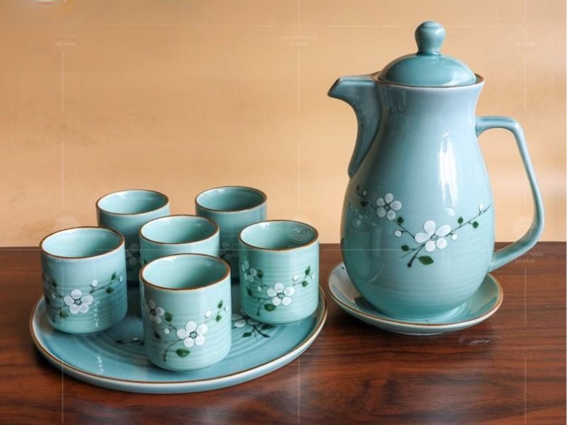 Bộ ly sứ Bát Tràng men ngọc cao cấp