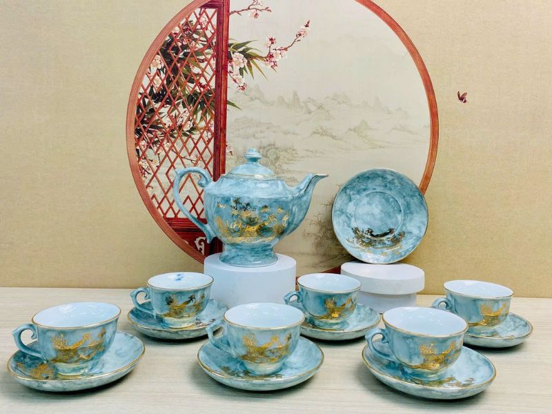 Bộ ly sứ Bát Tràng men ngọc cao cấp 57+ mẫu quà tặng gốm sứ đẹp rẻ 2025