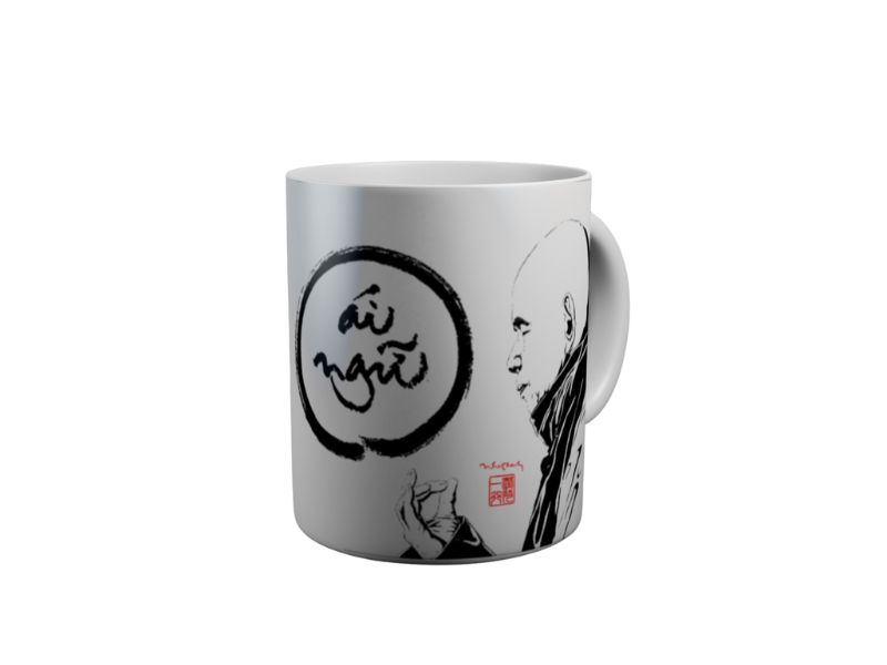 Ly sứ Bát Tràng men rạn thư pháp