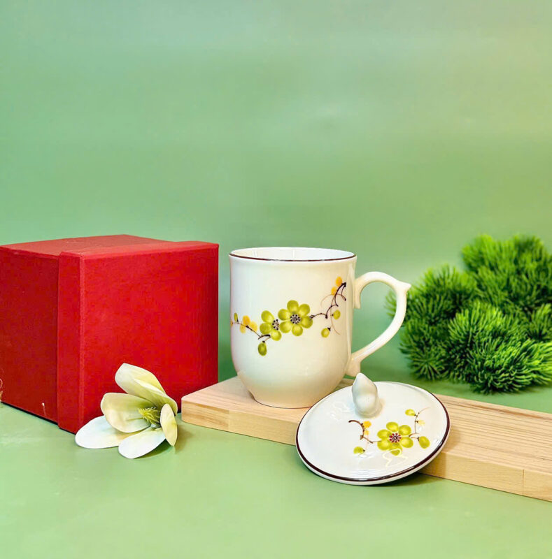 Ly Cappuccino Đức Màu Trắng 230ml + Đĩa Kê