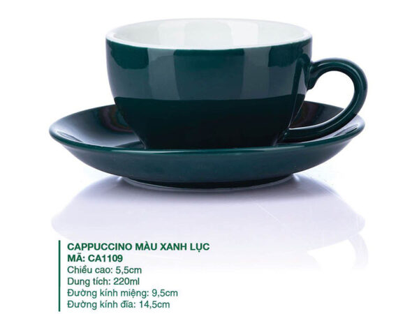 Alternative view of Ly Cappuccino sứ Màu Xanh Lục 220ml