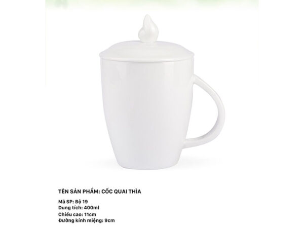 Alternative view of Cốc Sứ Quai Thìa 400ml