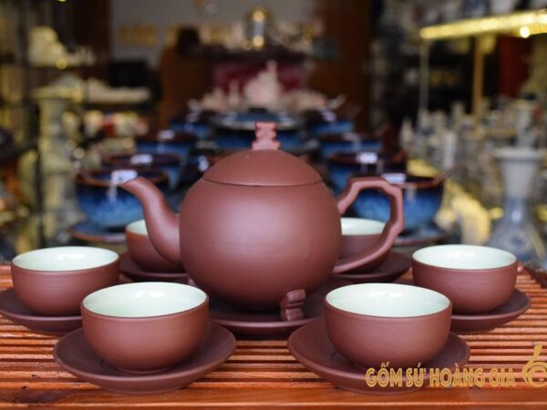 Alternative view of Bộ Ấm Trà Tử Sa Bát Tràng Ba Chân Nâu Đỏ 400ml
