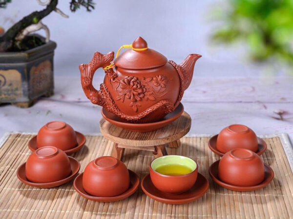 Alternative view of Bộ Trà Đất Đỏ Đắp Nổi Riêng Khay