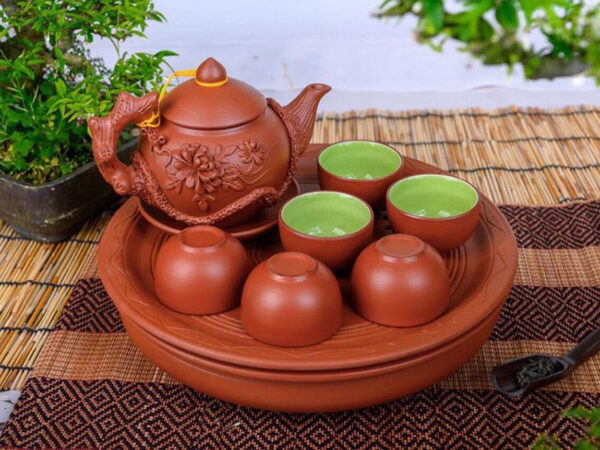 Alternative view of Bộ Trà Đất Đỏ Phù Dung Liền Khay