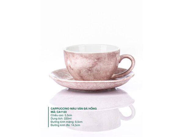 Alternative view of Ly Cappuccino Sứ Màu Vân Đá Hồng 220ml