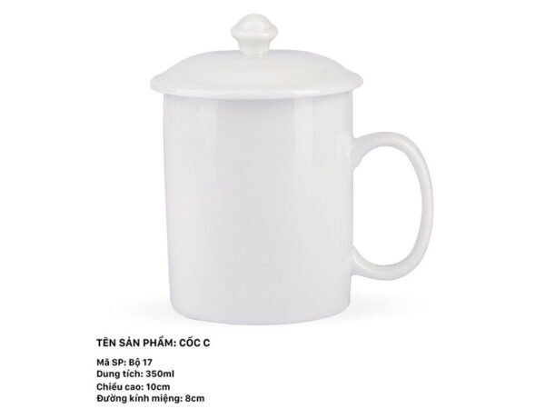 Alternative view of Cốc Sứ C 350ml + Nắp