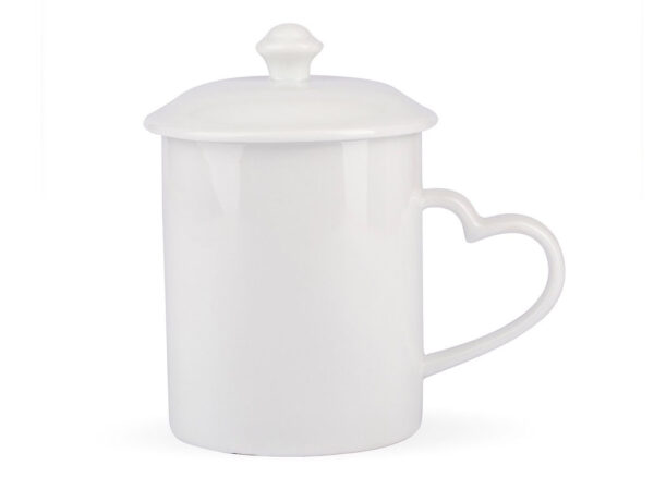 Alternative view of Cốc Sứ C Quai Tim 350ml + Nắp