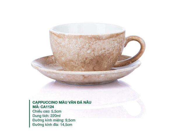 Alternative view of Ly Cappuccino sứ Màu Vân Nâu Đá 220ml