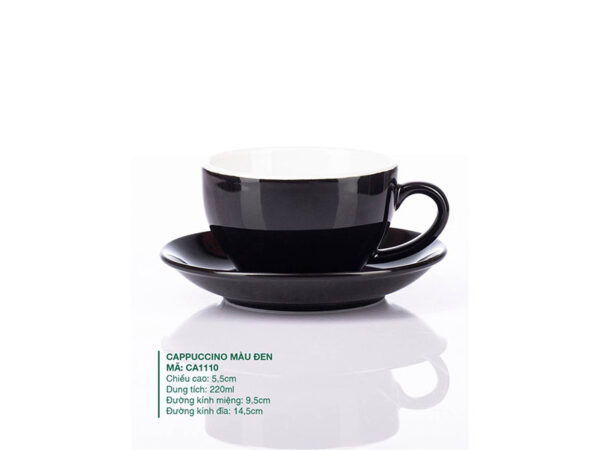 Alternative view of Ly Cappuccino Sứ Màu Đen 220ml