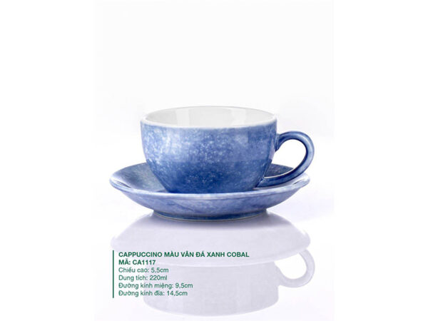 Alternative view of Ly Cappuccino sứ Màu Vân Đá Xanh Cobal 220ml