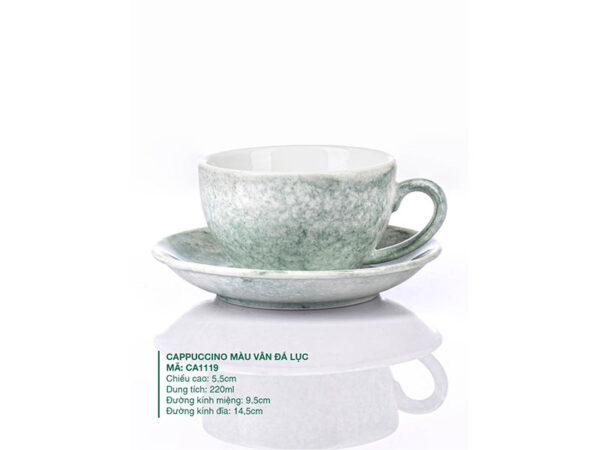 Alternative view of Ly Cappuccino Sứ Màu Vân Đá Lục 220ml