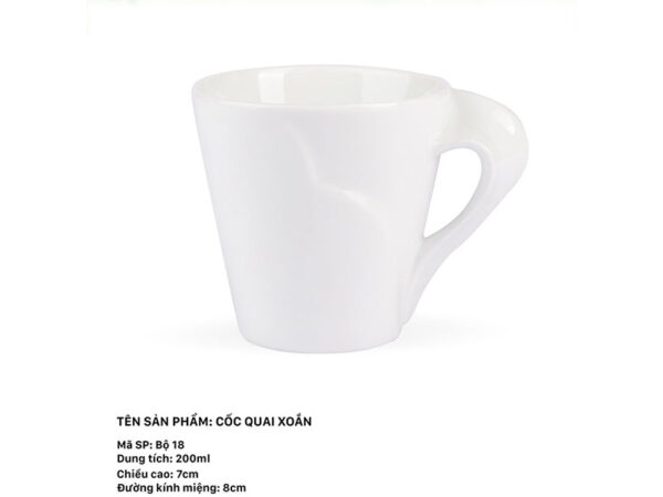 Alternative view of Cốc sứ Quai Xoắn 200ml
