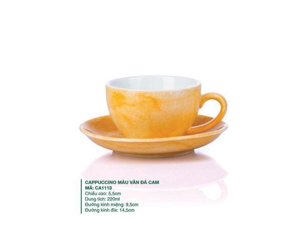 Alternative view of Ly Cappuccino sứ Màu Vân Đá Cam 220ml