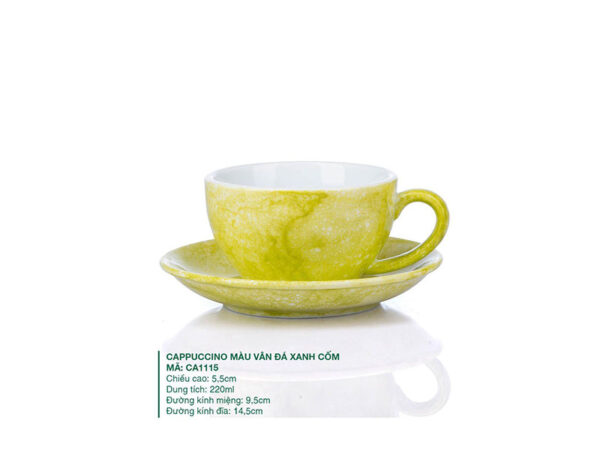Alternative view of Ly Cappuccino sứ Màu Vân Đá Xanh Cốm 220ml